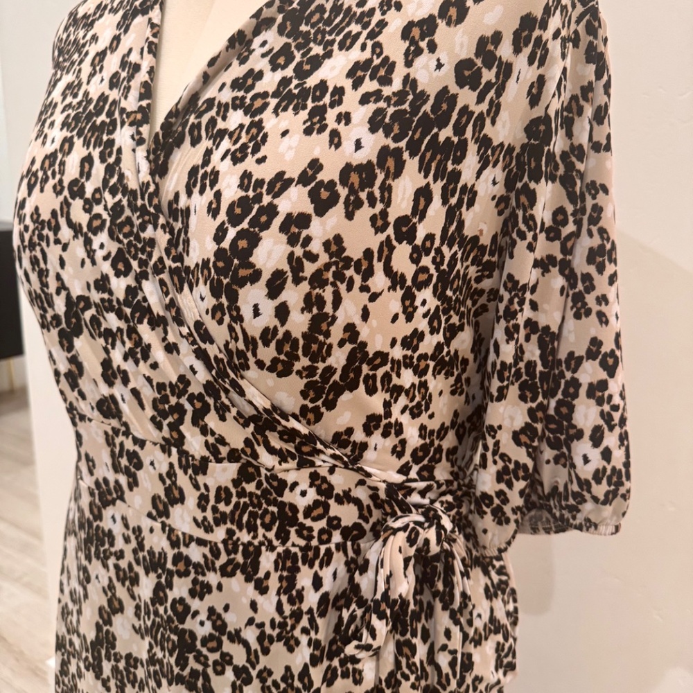 Lane Bryant Leopard Print Wrap Dress – Size 14/16